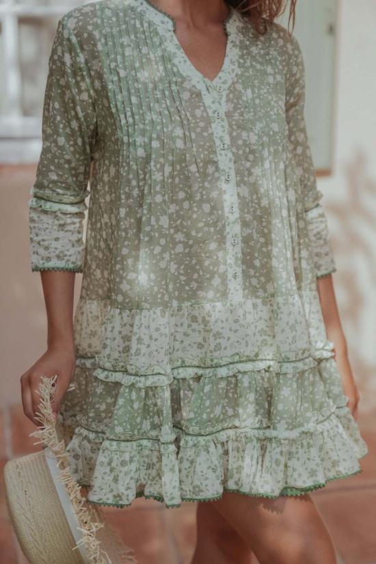  Sunday Saint-Tropez 롱 원피스 Sunday Saint Tropez Bella Ciao 드레스 카키 - SUNDAY SAINT-TROPEZ