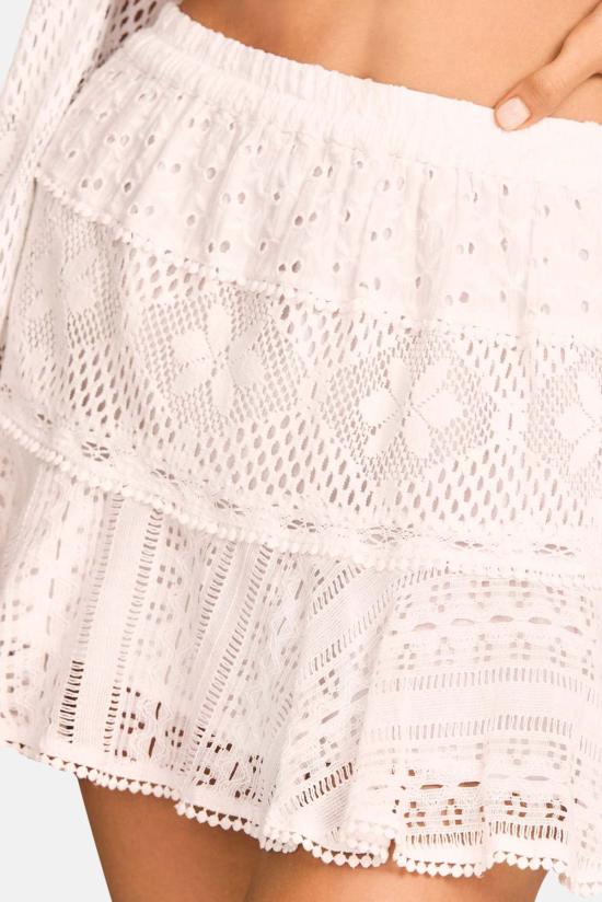  러브쉐이크팬시 숏 스커트 러브 쉑 팬시 다이아몬드 스커트 트루 화이트 - LOVESHACKFANCY