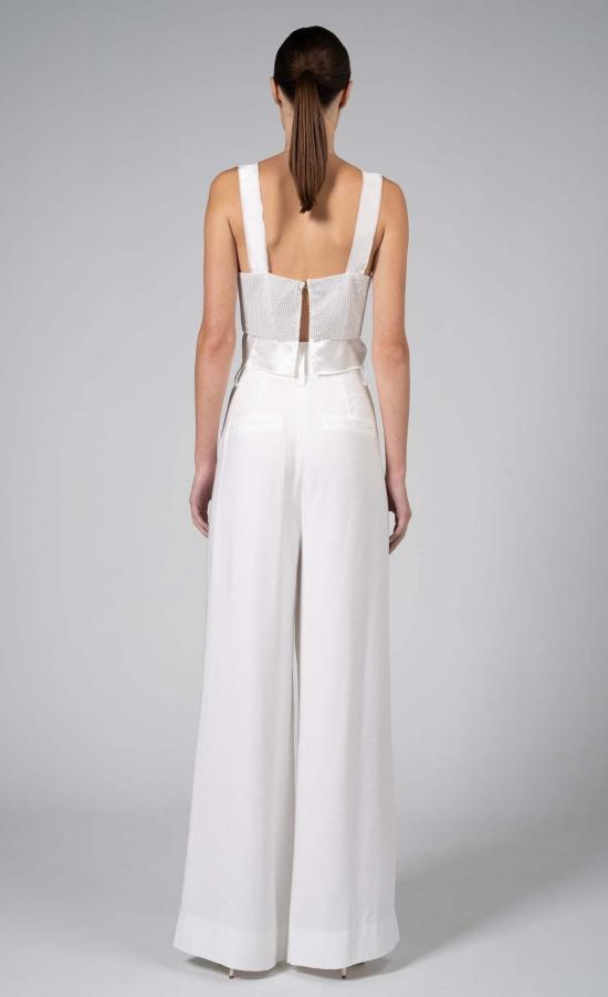  논살란트 레이블 민소매 티셔츠 넌샬런트 라벨 카프리 크롭 탑 화이트 - NONCHALANT LABEL