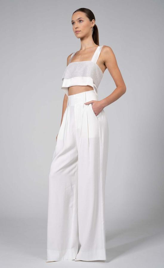  논살란트 레이블 민소매 티셔츠 넌샬런트 라벨 카프리 크롭 탑 화이트 - NONCHALANT LABEL