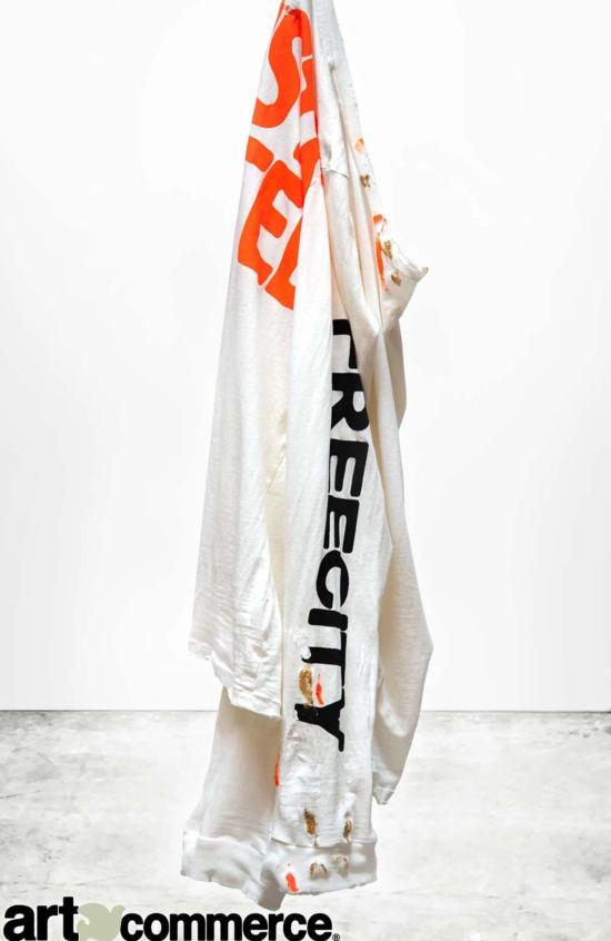  Free city 민소매 티셔츠 프리 시티 아티스트 원티드 페인트 슈퍼 빈티지 롱슬리브 티셔츠 화이트 - FREECITY