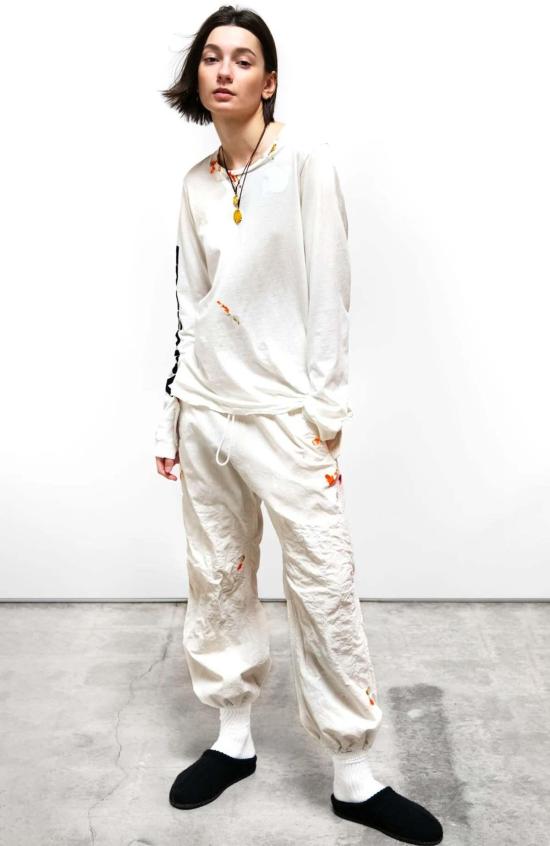  Free city 민소매 티셔츠 프리 시티 아티스트 원티드 페인트 슈퍼 빈티지 롱슬리브 티셔츠 화이트 - FREECITY