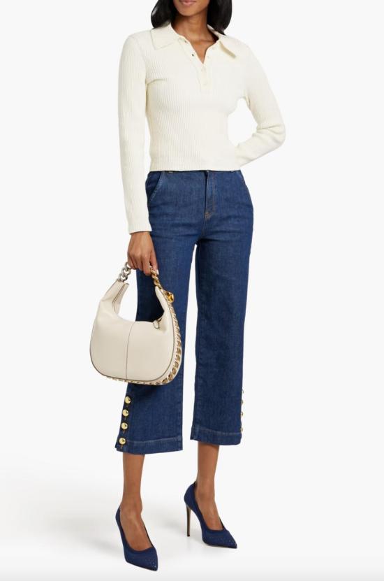  심카이 데님 팬츠 Simkhai Hyra 크롭 진 딥 인디고