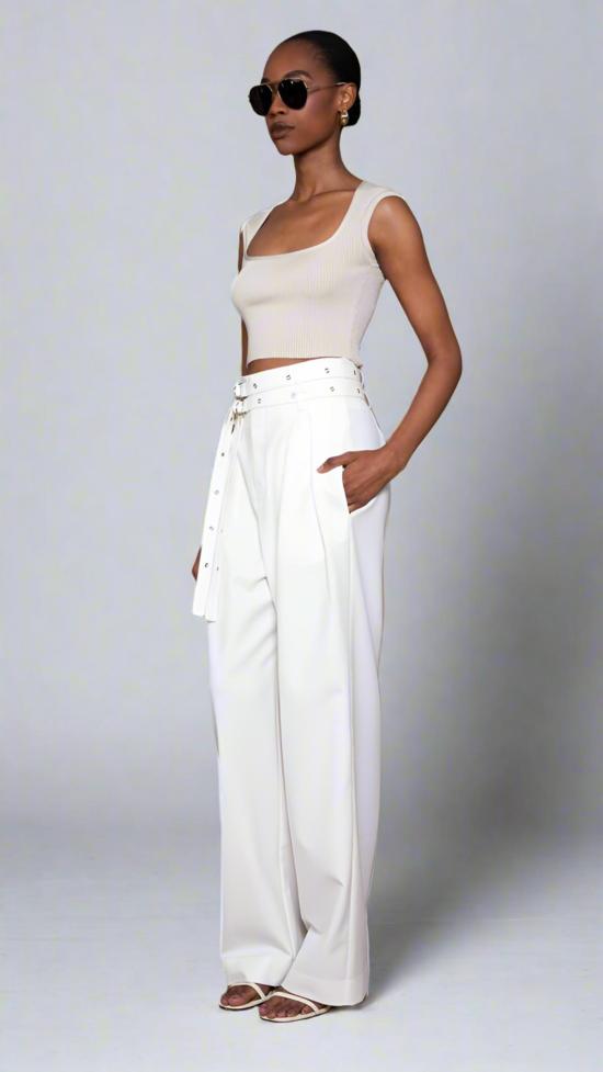  논살란트 레이블 민소매 티셔츠 넌캐럴런트 라벨 데미 크롭 본 - NONCHALANT LABEL