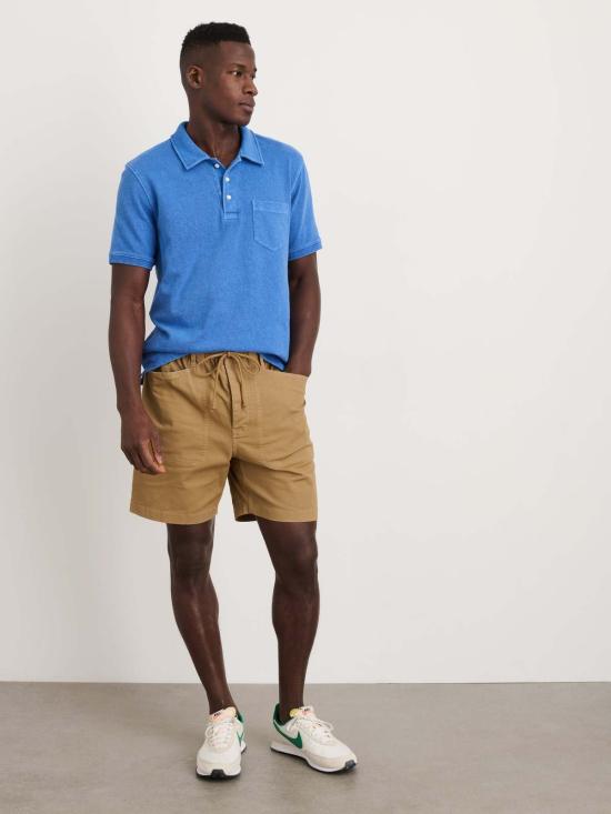  알렉스 밀 숏팬츠 풀온 버튼 플라이 반바지 웜 카키