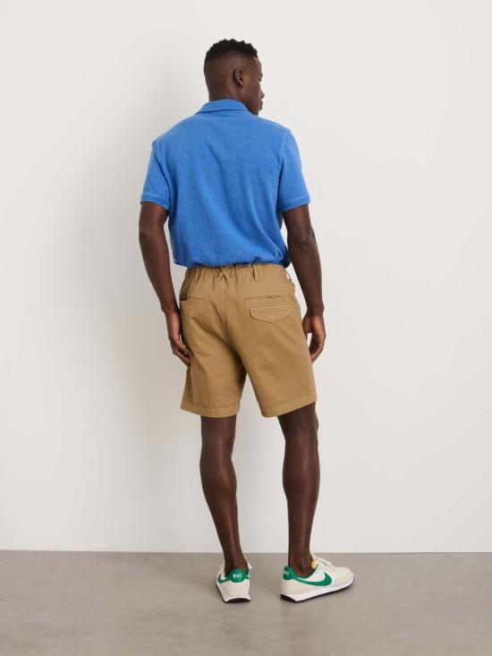  알렉스 밀 숏팬츠 풀온 버튼 플라이 반바지 웜 카키 - ALEX MILL