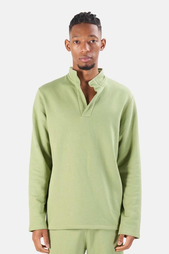  Blue&Cream 폴로 티셔츠 블루&크림 팝 칼라 풀오버 피스타치오