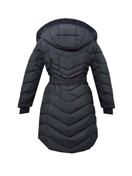  마이클 코어스 롱패딩 마이클 마이클 코스 셰브론 3/4 벨티드 스쿠버 코트 블랙 - MICHAEL KORS