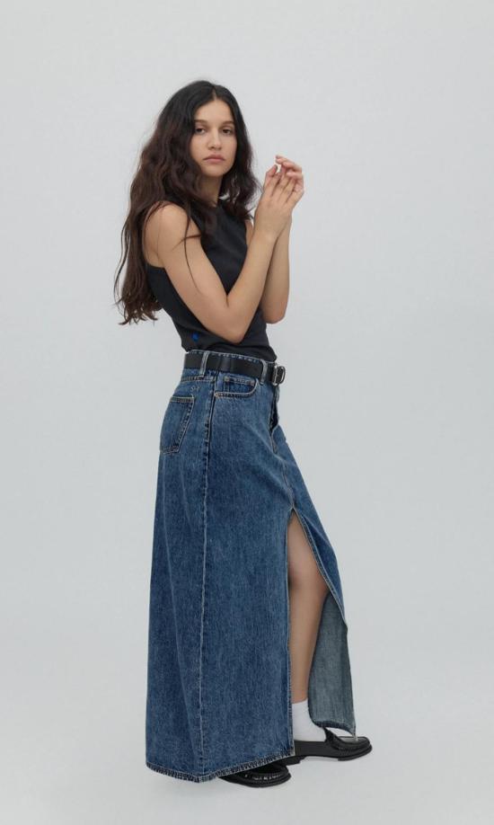  스틸히어 데님 스커트 스틸 히어 뉴욕 리마 스커트 클래식 블루 - STILL HERE