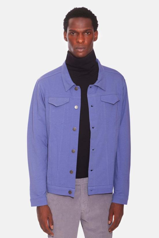  블루&크림 자켓 라이트 트러커 재킷 페리윙클