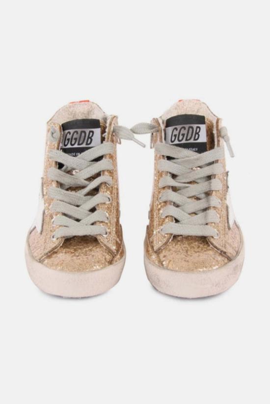  [키즈] 골든구스 스니커즈 키즈  프랜시 하이탑 스니커즈 골드 글리터 플루오 - GOLDEN GOOSE