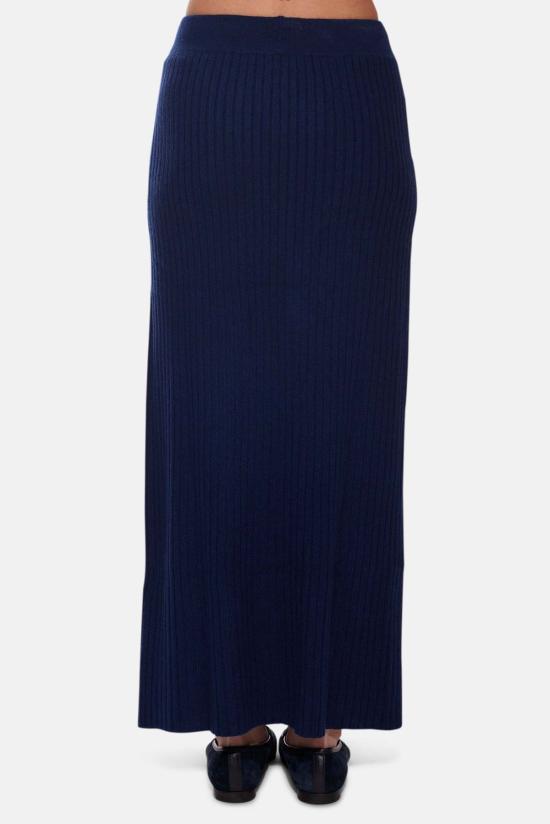 더 타일 클럽 롱 스커트 타일 클럽 거트루드 리브 맥시 스커트 네이비 - THE TILE CLUB