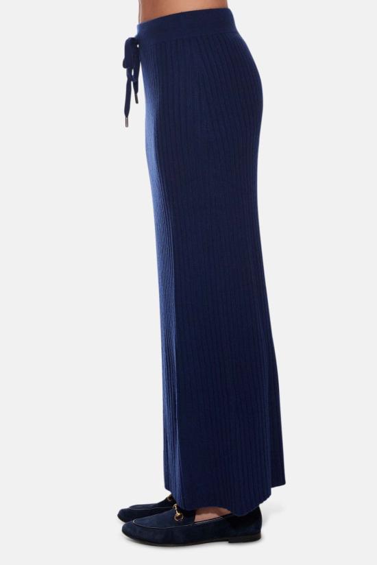  더 타일 클럽 롱 스커트 타일 클럽 거트루드 리브 맥시 스커트 네이비 - THE TILE CLUB