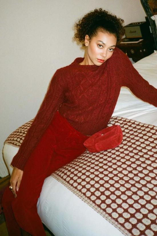  롤라스 스트레이트 팬츠 세일러 벨벳 팬츠 루비 - ROLLAS