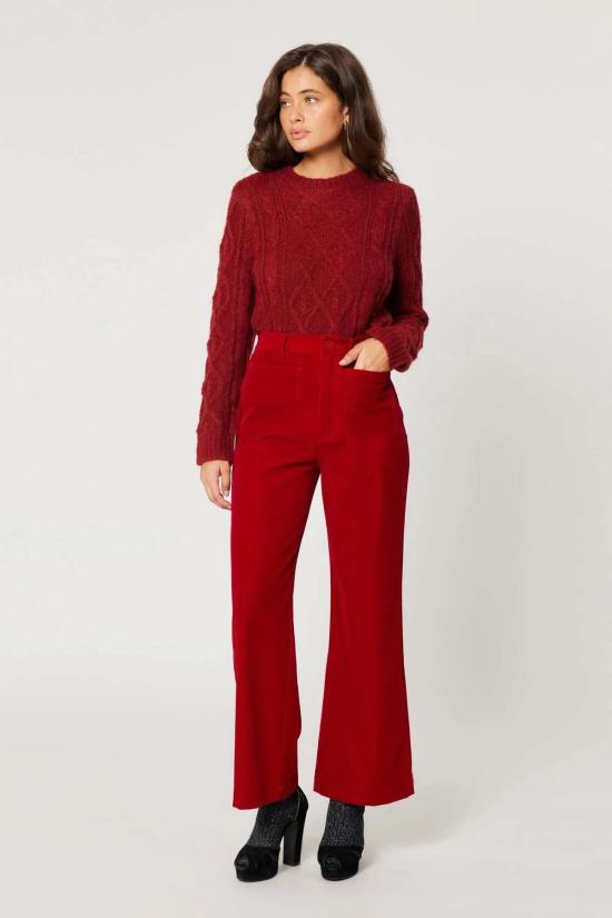  롤라스 스트레이트 팬츠 세일러 벨벳 팬츠 루비 - ROLLAS