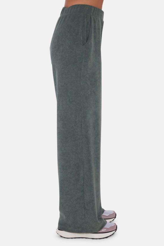  더 타일 클럽 스트레이트 팬츠 타일 클럽 골디 와이드 레그 테리 팬츠 그린 - THE TILE CLUB