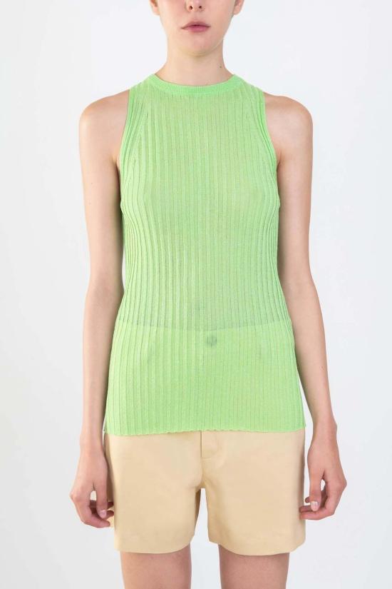  알리지 민소매 티셔츠 알리시 글로시 니트 탱크 라임 - ALYSI