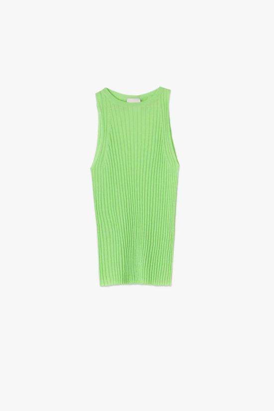  알리지 민소매 티셔츠 알리시 글로시 니트 탱크 라임 - ALYSI