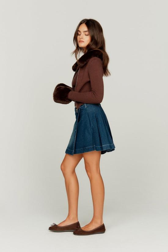  하우스오브써니 데님 스커트 하우스 오브 서니 페이드 플리츠 스커트 블루 린스 - HOUSE OF SUNNY