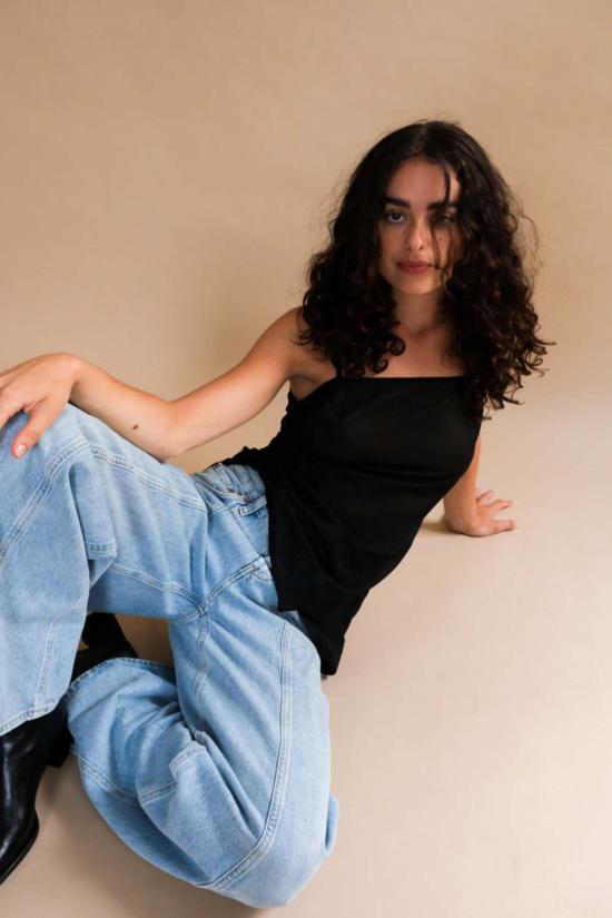  에이골디 데님 팬츠 아골드 크리스틴 진 노출 - AGOLDE