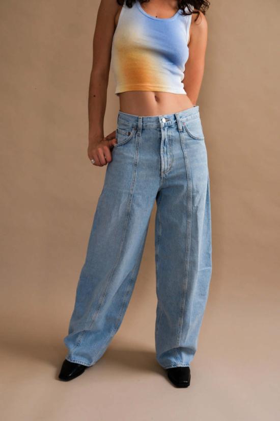  에이골디 데님 팬츠 아골드 크리스틴 진 노출