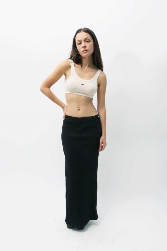  베이스레인지 롱 스커트 베이스렌지 브릭 스커트 블랙 - BASERANGE