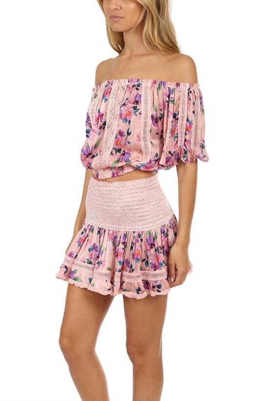  선데이 세인트 트로페즈 블라우스 선데이 생트로페 루루 프린트 탑 핑크 워시드 - SUNDAY SAINT-TROPEZ