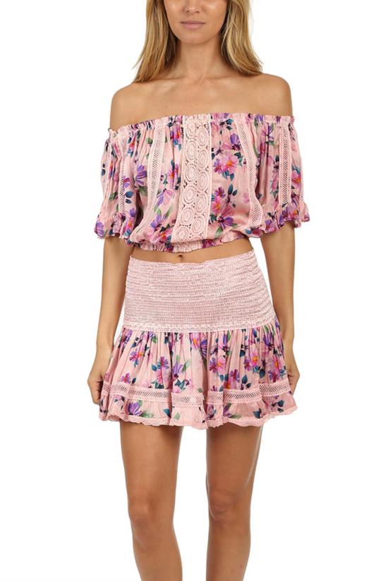  선데이 세인트 트로페즈 블라우스 선데이 생트로페 루루 프린트 탑 핑크 워시드