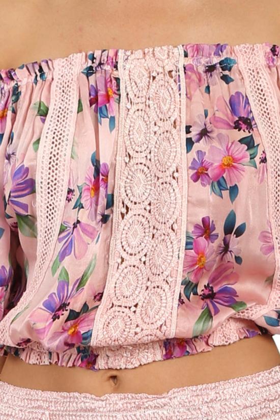  선데이 세인트 트로페즈 블라우스 선데이 생트로페 루루 프린트 탑 핑크 워시드 - SUNDAY SAINT-TROPEZ