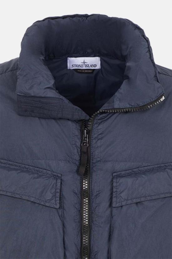 스톤 아일랜드 숏패딩 스톤아일랜드 크링클렙스 다운재킷 다크블루 - STONE ISLAND