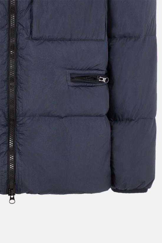  스톤 아일랜드 숏패딩 스톤아일랜드 크링클렙스 다운재킷 다크블루 - STONE ISLAND