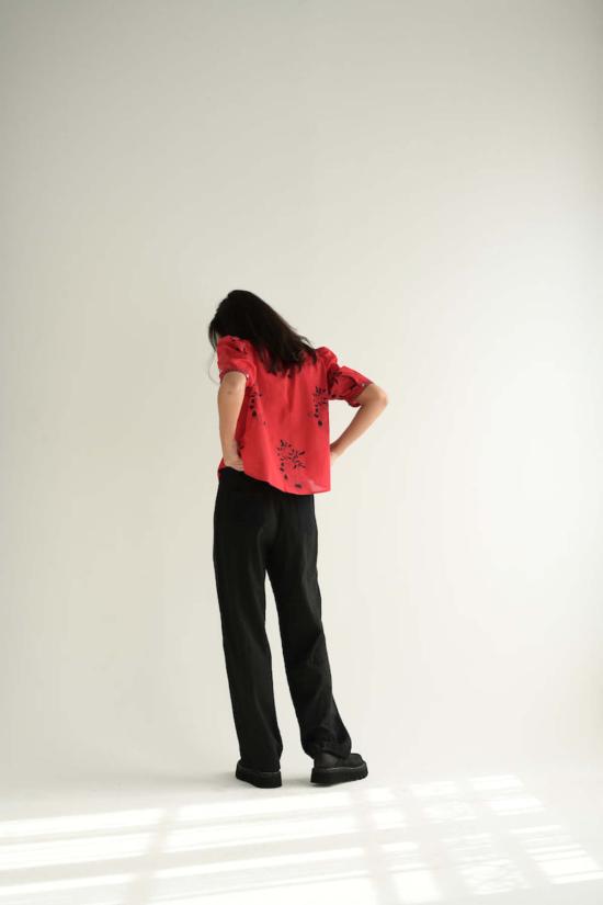  알릭스 오브 보헤미아 스트레이트 팬츠 콜렛 누아르 세어서커 팬츠 블랙 - ALIX OF BOHEMIA