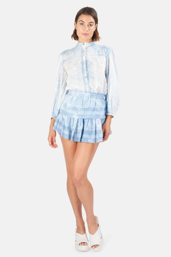  러브쉐이크팬시 블라우스 러브 쉑 팬시 론다  퍼시픽 인디고 핸드 다이 - LOVESHACKFANCY