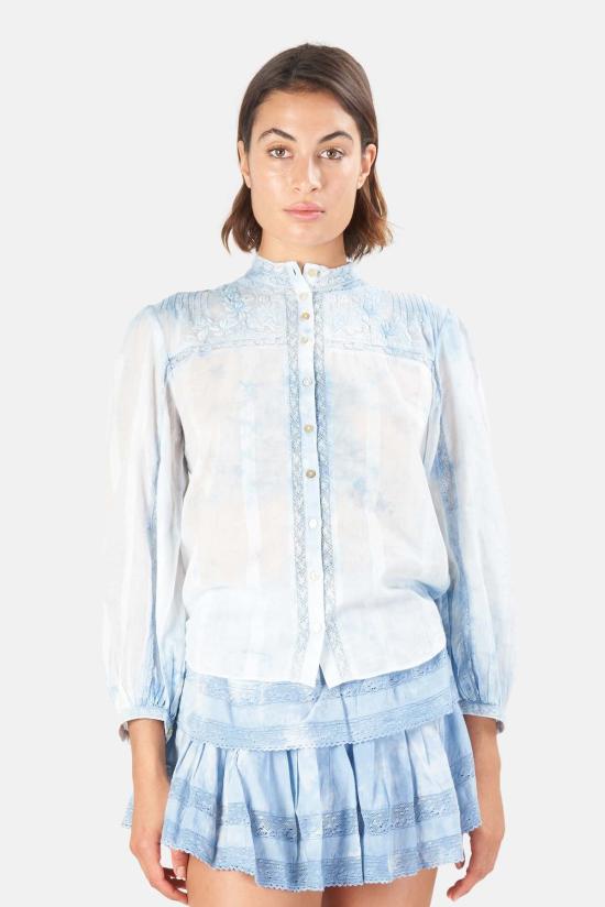  러브쉐이크팬시 블라우스 러브 쉑 팬시 론다  퍼시픽 인디고 핸드 다이