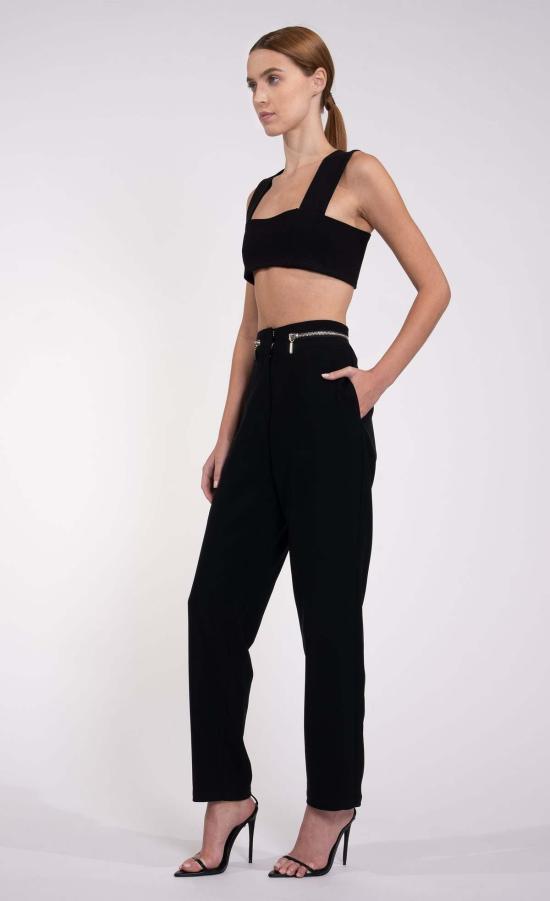  논살란트 레이블 민소매 티셔츠 무심한 라벨 채닝 크롭 - NONCHALANT LABEL