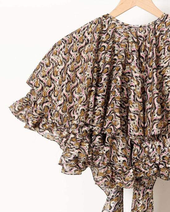  라 더블제이 블라우스 라 더블 J 볼 드롭 미니 케이프 자이브 - LA DOUBLEJ