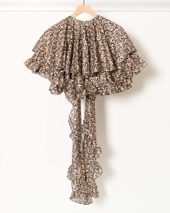  라 더블제이 블라우스 라 더블 J 볼 드롭 미니 케이프 자이브