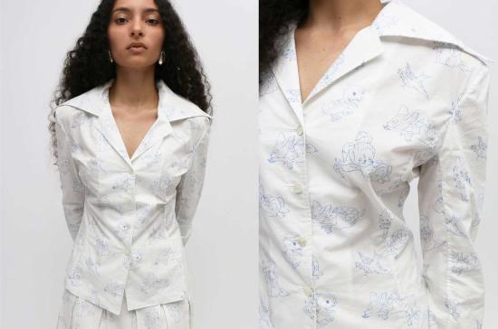  유한왕 블라우스 애니멀 프린트 - YUHAN WANG