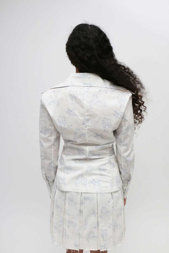  유한왕 블라우스 애니멀 프린트 - YUHAN WANG