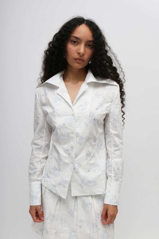  유한왕 블라우스 애니멀 프린트