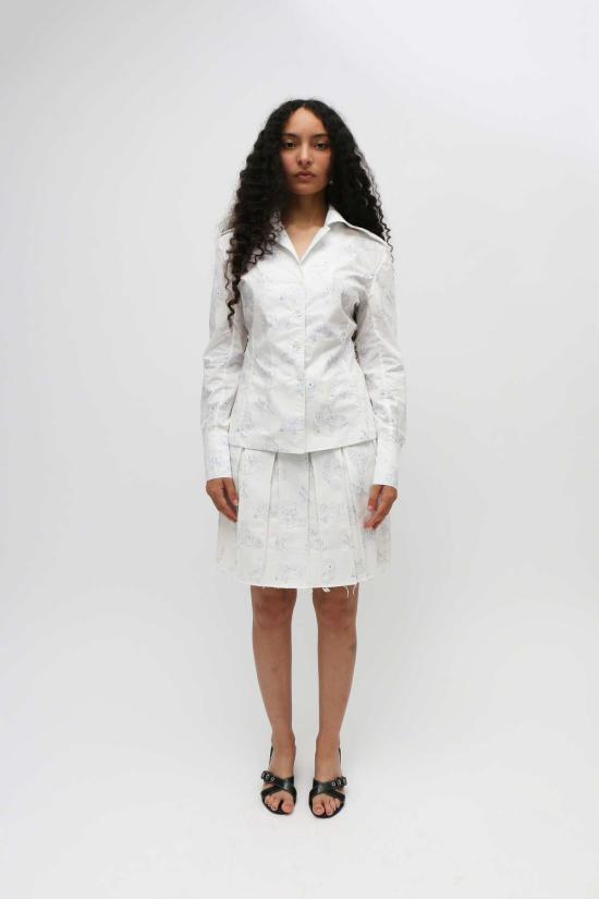  유한왕 블라우스 애니멀 프린트 - YUHAN WANG