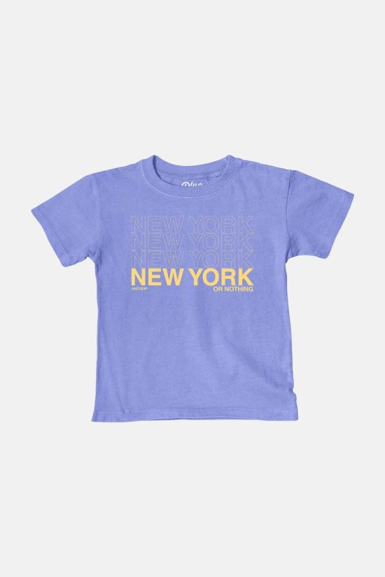  [키즈] 블루&크림 티셔츠 키즈  뉴욕 오어 낫싱 티 페리/옐로우