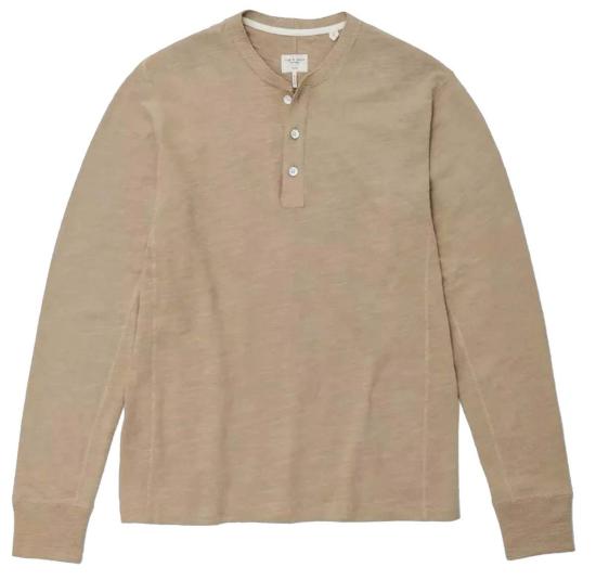  랙앤본 긴팔 티셔츠 Rag & Bone 남성용 클래식 코튼 롱슬리브 헨리 토프