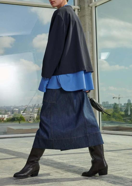  쉐르 블라우스 수르 튀니지  네이비 - SOEUR