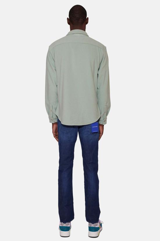  블루&크림 자켓 폴라 플리스 오버셔츠 세이지 - BLUE&CREAM