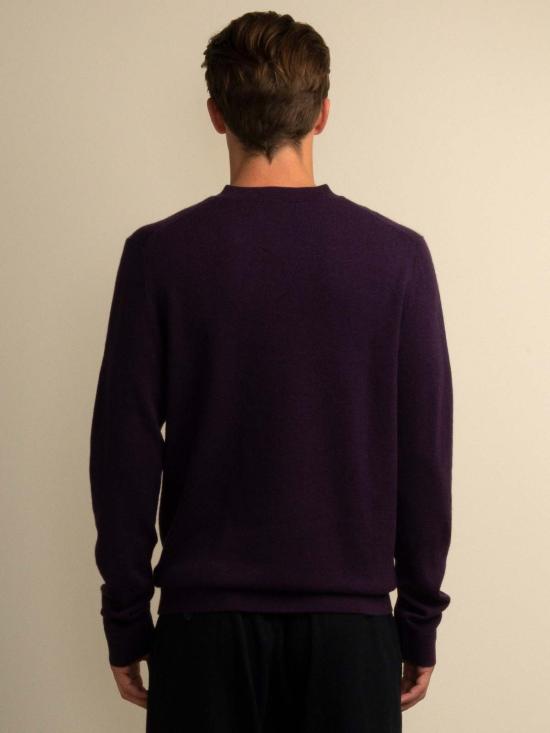 퓨어 캐시미어 엔와이씨 긴팔 티셔츠 Purecashmere Nyc 남성 V넥 스웨터 딥 퍼플 - PURECASHMERE NYC