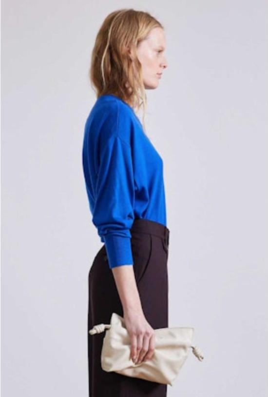  어피스 어파트 스웨터 Apiece Apart 슈퍼파인 메리노 울  코발트 블루 - APIECE APART