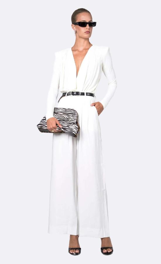  논살란트 레이블 스트레이트 팬츠 논샬런트 라벨 파비 와이드 레그 팬츠 화이트