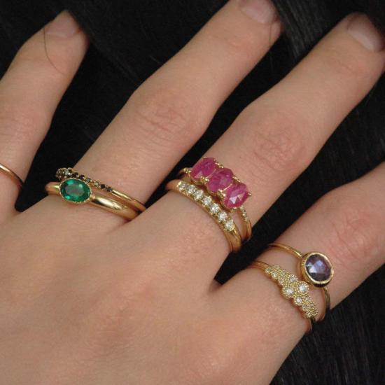  제니 권 디자인스 반지 제니 권 디자인 블루 사파이어 라르고 링 멀티 - JENNIE KWON DESIGNS