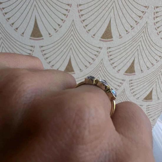  제니 권 디자인스 반지 제니 권 디자인 블루 사파이어 아리아 링 14K 옐로우/14K 로즈/14K 화이트 - JENNIE KWON DESIGNS